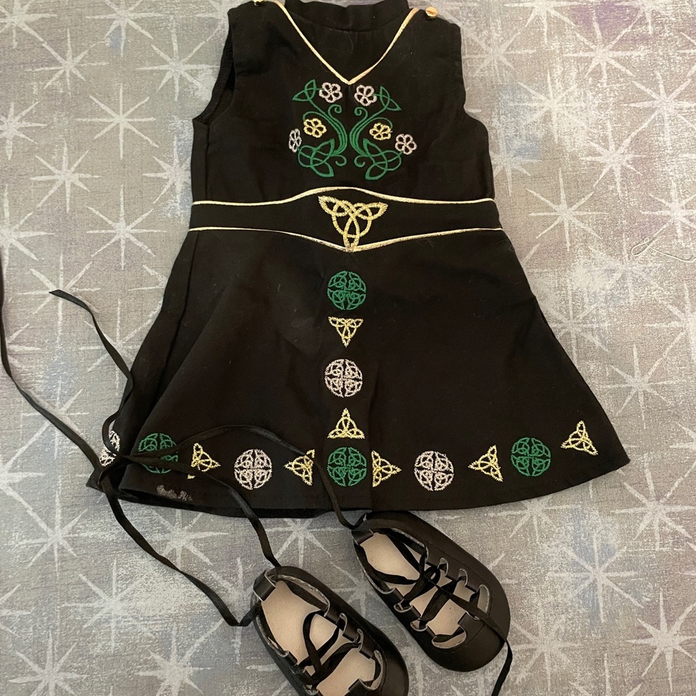 American Girl Doll Irish Dance Dress and Shoes